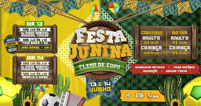 Festa Junina Duque 2026 em Clima de Copa